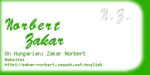 norbert zakar business card